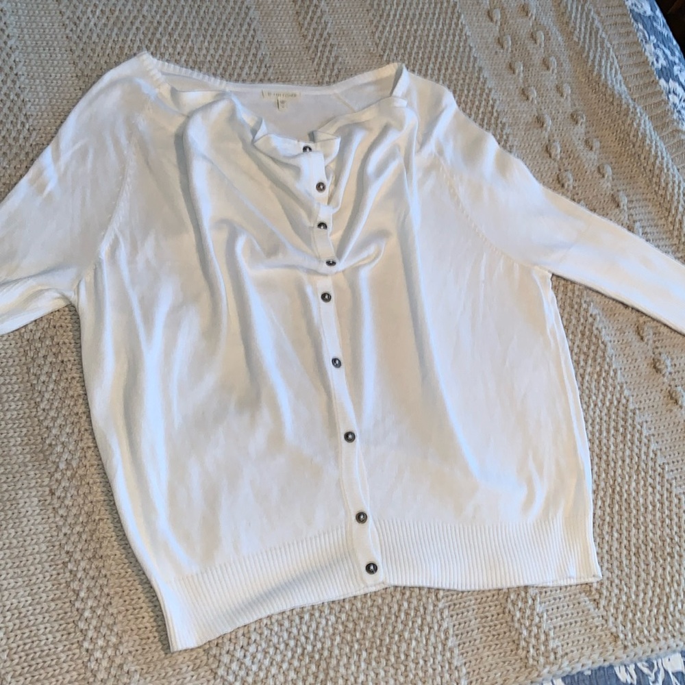 EILEEN FISHER Cowl Neck Cardigan Size Medium Winter White New Without Tag